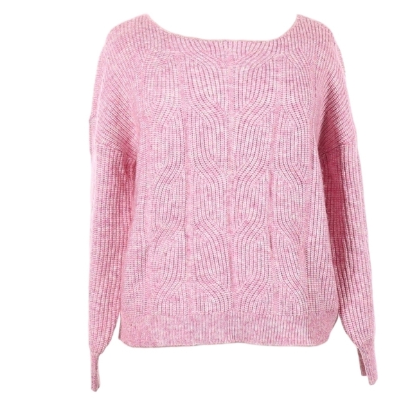 Tahari cotton blend blush pink knit sweater - Picture 1 of 2